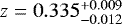 $z = 0.335^{+0.009}_{-0.012}$