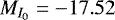 $M_{I_0} = -17.52$