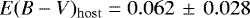 $E(B-V)_{\mathrm{host}} <0.09$