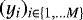 $(y_i)_{i\in\{1,\dots M\}}$