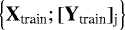 $\left\{\bf X_{\textrm{train}}; [\bf Y_{\textrm{train}}]_{\textrm{j}}\right\}$