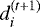 $d^{(t&#x002B;1)}_i$