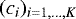 $(c_i)_{i= 1, \ldots, K}$