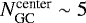 $N_{\textrm{GC}}^{\textrm{center}}\sim 5$