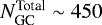 $N_{\textrm{GC}}^{\textrm{Total}}\sim450$