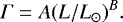$ \Gamma = A (L/L_{\odot})^B.$