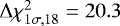$\UpDelta\chi^2_{1\sigma,18} = 20.3$