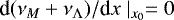 $ \textrm{d} (\nu_M&#x002B;\nu_{{\UpLambda}})/\textrm{d}x\mid _{x_0} =0$