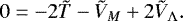 \begin{equation*}0 = - 2 \tilde{T} - \tilde{V}_M &#x002B; 2 \tilde{V}_{{\UpLambda}}. \end{equation*}
