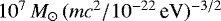 $10^7\,{M_{\odot}}\,(mc^2/ 10^{-22}\,\textrm{eV})^{-3/2}$