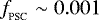 $f_{_{\textrm{PSC}}}\sim 0.001$
