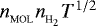 $n_{_{\textrm{MOL}}}n_{_{{\textrm{H}_2}}}T^{1/2}$