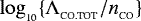 $\log_{_{10}}\{{{\UpLambda}}_{_{\textrm{CO.TOT}}}/n_{_{\textrm{CO}}}\}$