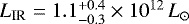 ${L_{\textrm{IR}}}=1.1^{&#x002B;0.4}_{-0.3}\times10^{12}\,{L_{\odot}}$