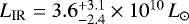 ${L_{\textrm{IR}}} = 3.6^{&#x002B;3.1}_{-2.4}\times10^{10}\,{L_{\odot}}$