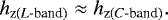 $ h_{\textrm{z} (L{\text{-band}})} \approx h_{\textrm{z} (C{\text{-band}})}. $