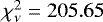 $\chi^2_\nu = 205.65$