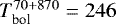 $T_{\textrm{bol}}^{70&#x002B;870}=246$