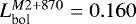 $L_{\textrm{bol}}^{M2&#x002B;870}=0.160$