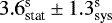 $3.6^{\text{s}}_{\text{stat}} \pm 1.3^{\text{s}}_{\text{sys}}$
