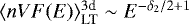 $\langle n V F(E) \rangle^{3\textrm{d}}_{\textrm{LT}} \sim E^{-\delta_2/2&#x002B;1}$