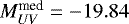 $M_{UV}^{\textrm{med}} = -19.84$