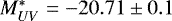 $M^*_{UV}=-20.71\pm0.1$