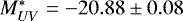 $M^*_{UV}=-20.88\pm0.08$