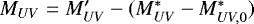 $M_{UV} = M&#x0027;_{UV} - (M^*_{UV} - M_{UV,0}^*)$