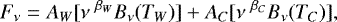 \begin{equation*} F_{\nu} = A_{W} [ \nu^{~\beta_{W}} B_{\nu}( T_{W} ) ] &#x002B; A_{C} [ \nu^{~\beta_{C}} B_{\nu}( T_{C} ) ] ,\end{equation*}