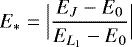 $E_* = \Big| \dfrac{E_J - E_0 }{E_{L_{1}} - E_0} \Big |$