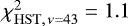 $\chi_{\mathrm{HST,\,\nu=43}}^2 = 1.1$