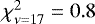 $\chi^2_{\nu=17} = 0.8$