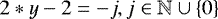 $2*y-2 = -j, j \in \mathbb{N} \cup \{0\}$