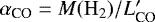 $\alpha_{\textrm{CO}}= M(\mathrm{H}_2)/L&#x0027;_{\textrm{CO}}$