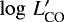 $\log\,L&#x0027;_{\textrm{CO}}$