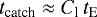\begin{equation*} t_{\textrm{catch}}\approx C_{\textrm{l}}\, t_{\textrm{E}} \end{equation*}