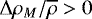 ${\UpDelta} \rho_M /\overline{\rho}>0$