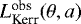 $L^{\textrm{obs}}_{\textrm{Kerr}} (\theta, a)$