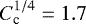 $C_{\text{c}}^{1/4}= 1.7$