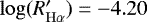 $\log(R&#x0027;_{\mathrm{H}\alpha})=-4.20$