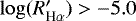 $\log(R&#x0027;_{{\textrm{H}\alpha}})>-5.0$