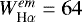 $W_{\textrm{H}\alpha}^{em}=64$