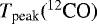 $T_{\textrm{peak}}(^{12}\textrm{CO})$