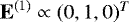 $\textbf{E}^{(1)} \propto (0,1,0)^T$