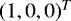 $(1,0,0)^T$