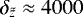 $\delta_{\tilde{z}} \approx 4000$