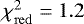 $\chi^{2}_{\mathrm{red}}=1.2$