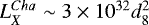 $L^{Cha}_{X}\sim 3 \times 10^{32}d_{8}^{2}$