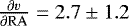 $\frac{\partial v}{\partial {\mathrm{RA}}} = 2.7\pm1.2$
